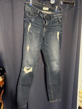 Skinny Distressed Dark Blue Jeans - Sergio Rossi